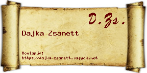 Dajka Zsanett névjegykártya